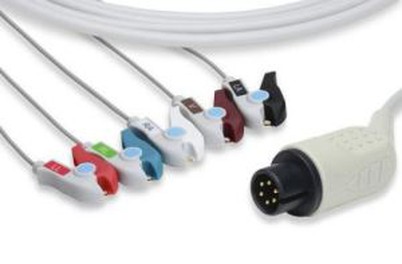 Aukštos kokybės Suderinama Datascope, spacelabs, Colin, CSI, Zoll, Goldway, oro Skydas 5lead EKG kabelis IEC, klipas su CE