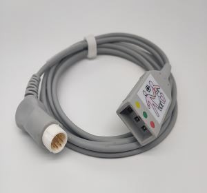 „Philips“ EKG bagažinės kabelis, apvalus 12 kontaktų, 3 laidai