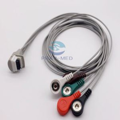 5 švinų 10 kontaktų Mortara H3 EKG Holterio kabelis